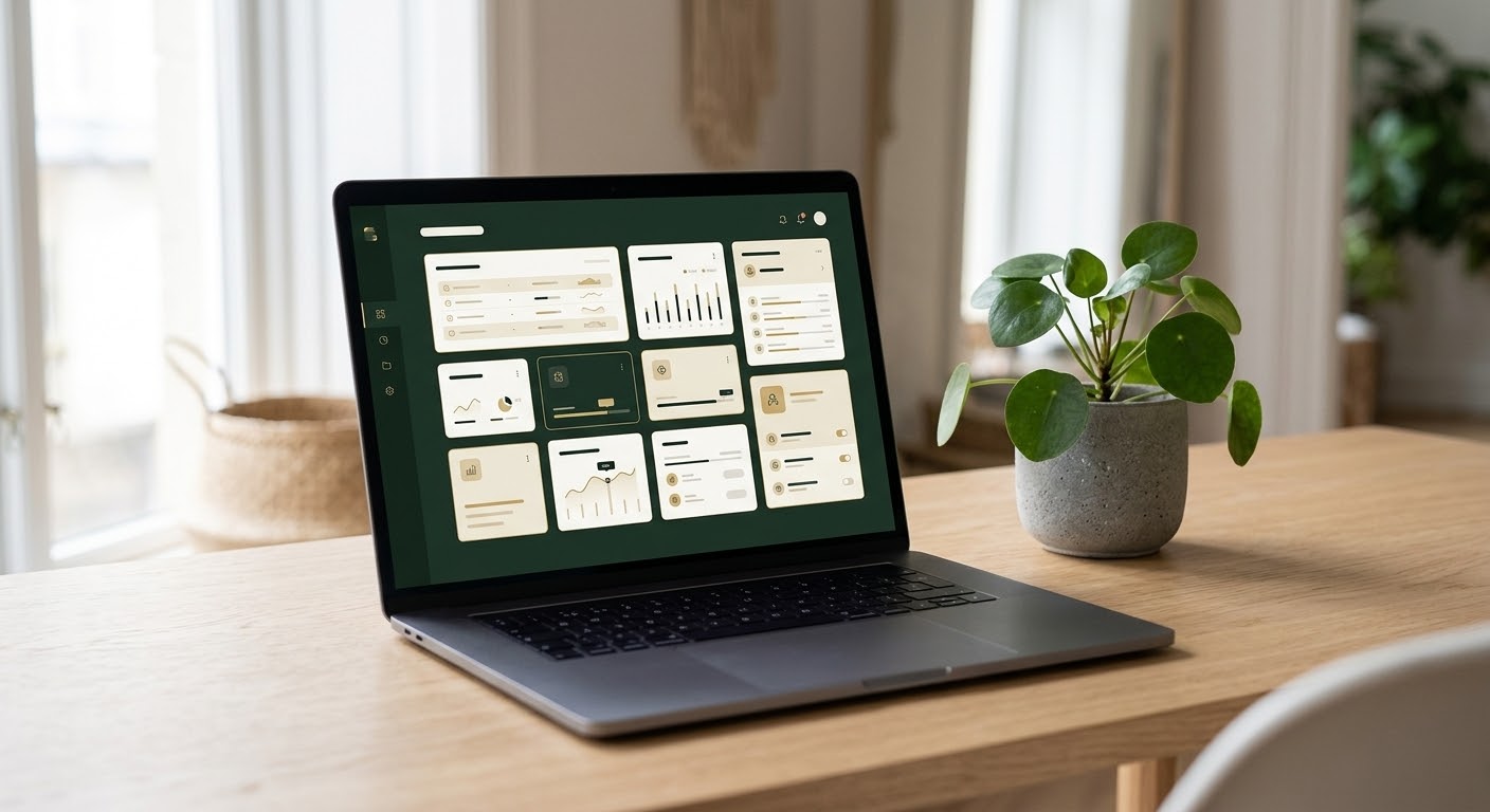 DreamFlyte dashboard displayed on a laptop